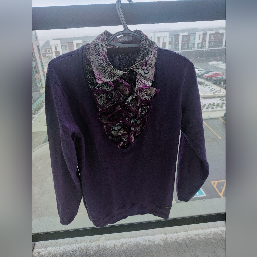 Formal and casual purple sweater
